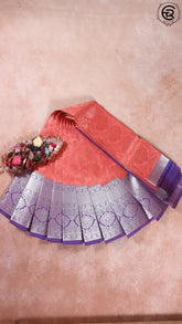 Peach, Pink and Purple Kanchipuram Silk Saree
